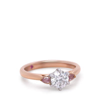 Load image into Gallery viewer, Argyle Pink 18ct White &amp; Rose Gold Trilogy Diamond Ring 0.79ct