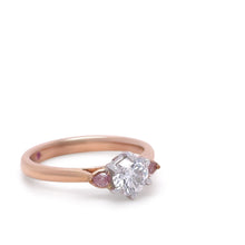 Load image into Gallery viewer, Argyle Pink 18ct White &amp; Rose Gold Trilogy Diamond Ring 0.79ct