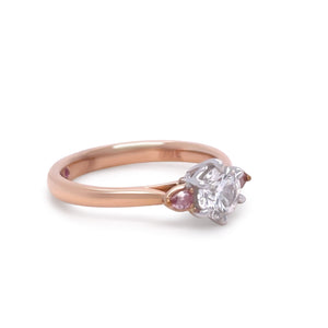 Argyle Pink 18ct White & Rose Gold Trilogy Diamond Ring 0.79ct