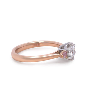 Argyle Pink 18ct White & Rose Gold Trilogy Diamond Ring 0.79ct