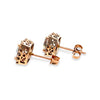 10ct Rose Gold Morganite and Diamond Halo Earrings 0.50ct 2.73g