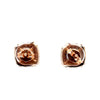 10ct Rose Gold Morganite and Diamond Halo Earrings 0.50ct 2.73g