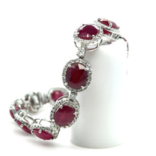 Load image into Gallery viewer, 14ct White Gold Ruby and Diamond Bracelet 29.26ct