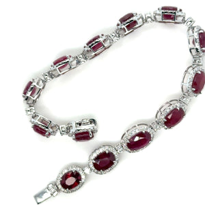 14ct White Gold Ruby and Diamond Bracelet 29.26ct