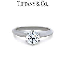 Load image into Gallery viewer, Tiffany &amp; Co Platinum Diamond Engagement Ring 0.85ct