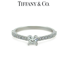 Load image into Gallery viewer, Tiffany &amp; Co. Platinum Novo Princess-Cut Diamond Engagement Ring 0.23ct 3g