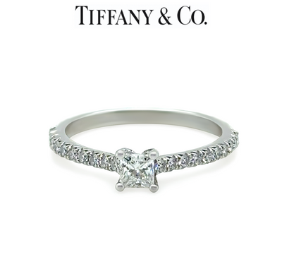 Tiffany & Co. Platinum Novo Princess-Cut Diamond Engagement Ring 0.23ct 3g