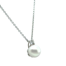 Load image into Gallery viewer, Tiffany &amp; Co. 18ct White Gold Akoya Pearl Diamond Pendant Necklace 2.63g