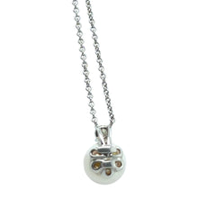 Load image into Gallery viewer, Tiffany &amp; Co. 18ct White Gold Akoya Pearl Diamond Pendant Necklace 2.63g