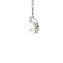 Load image into Gallery viewer, Tiffany &amp; Co. 18ct White Gold Akoya Pearl Diamond Pendant Necklace 2.63g