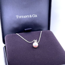 Load image into Gallery viewer, Tiffany &amp; Co. 18ct White Gold Akoya Pearl Diamond Pendant Necklace 2.63g