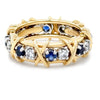 Tiffany & Co Platinum & 18ct Yellow Gold Sixteen Stone Diamond & Sapphire Ring 1.34ct