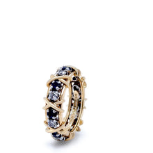 Load image into Gallery viewer, Tiffany &amp; Co Platinum &amp; 18ct Yellow Gold Sixteen Stone Diamond &amp; Sapphire Ring 1.34ct