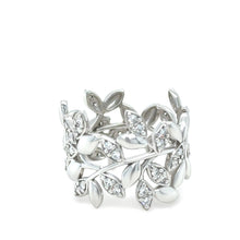 Load image into Gallery viewer, Tiffany &amp; Co 18ct White Gold Olive Leaf Diamond Ring 0.46ct 7.7g