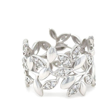 Load image into Gallery viewer, Tiffany &amp; Co 18ct White Gold Olive Leaf Diamond Ring 0.46ct 7.7g