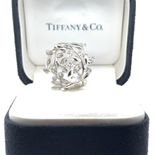 Load image into Gallery viewer, Tiffany &amp; Co 18ct White Gold Olive Leaf Diamond Ring 0.46ct 7.7g