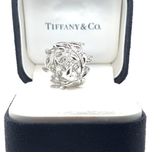 Tiffany & Co 18ct White Gold Olive Leaf Diamond Ring 0.46ct 7.7g