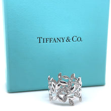 Load image into Gallery viewer, Tiffany &amp; Co 18ct White Gold Olive Leaf Diamond Ring 0.46ct 7.7g