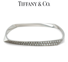 Load image into Gallery viewer, Tiffany &amp; Co 18ct White Gold Frank Gehry Diamond Bangle 1.10ct