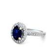 Bespoke 18ct White Gold Sapphire & Diamond Ring 1.64ct