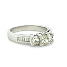 Load image into Gallery viewer, Bespoke 18ct White Gold Diamond Trilogy Ring 1.00ct