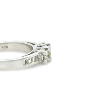 Bespoke 18ct White Gold Diamond Trilogy Ring 1.00ct