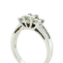 Load image into Gallery viewer, Bespoke 18ct White Gold Diamond Trilogy Ring 1.00ct