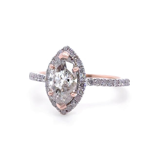 Bespoke 14ct Rose Gold Diamond Engagement Ring 1.48ct