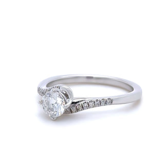 Bespoke 14ct White Gold Diamond Engagement Ring 0.57ct