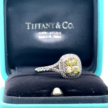 Load image into Gallery viewer, Tiffany &amp; Co Platinum Yellow Diamond Engagement Ring 1.41ct