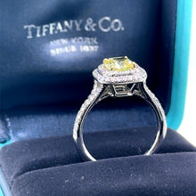 Load image into Gallery viewer, Tiffany &amp; Co Platinum Yellow Diamond Engagement Ring 1.41ct