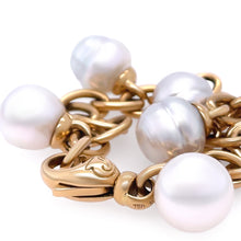 Load image into Gallery viewer, Paspaley 18ct Yellow Gold White South Sea Pearl Bracelet 37.5g