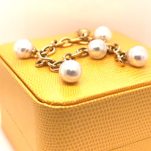 Load image into Gallery viewer, Paspaley 18ct Yellow Gold White South Sea Pearl Bracelet 37.5g