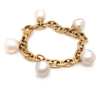 Load image into Gallery viewer, Paspaley 18ct Yellow Gold White South Sea Pearl Bracelet 37.5g