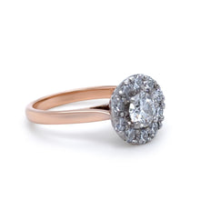 Load image into Gallery viewer, Bespoke 18ct Rose Gold Diamond Cluster Engagement Ring 1.45ct