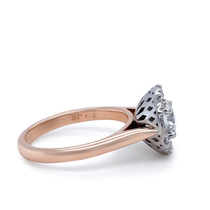 Bespoke 18ct Rose Gold Diamond Cluster Engagement Ring 1.45ct