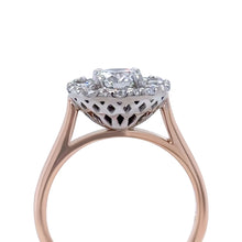 Load image into Gallery viewer, Bespoke 18ct Rose Gold Diamond Cluster Engagement Ring 1.45ct