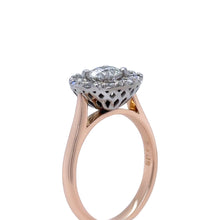 Load image into Gallery viewer, Bespoke 18ct Rose Gold Diamond Cluster Engagement Ring 1.45ct