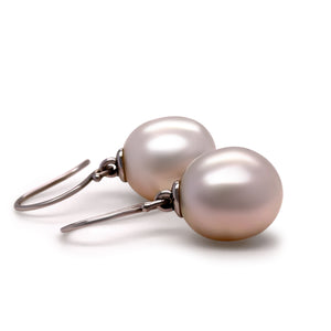 Paspaley 18ct White Gold South Sea Pearl Shepherd Hook Earrings