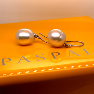 Paspaley 18ct White Gold South Sea Pearl Shepherd Hook Earrings