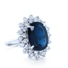 Load image into Gallery viewer, Bespoke 18ct White Gold Sapphire and Diamond Ring 5.15ct