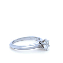 Load image into Gallery viewer, Tiffany &amp; Co Platinum Diamond Solitaire Ring 0.58ct