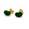 Tiffany & Co Elsa Peretti 18ct Yellow Gold Green Jade Bean Stud Earrings 2.14g