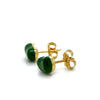 Tiffany & Co Elsa Peretti 18ct Yellow Gold Green Jade Bean Stud Earrings 2.14g