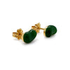 Tiffany & Co Elsa Peretti 18ct Yellow Gold Green Jade Bean Stud Earrings 2.14g