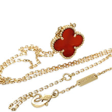 Load image into Gallery viewer, Van Cleef &amp; Arpels 18ct Yellow Gold Vintage Alhambra Carnelian Necklace 5g