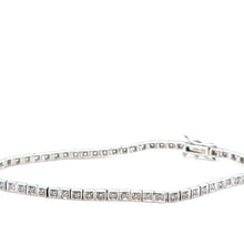 Load image into Gallery viewer, Bespoke 10ct White Gold Diamond Tennis Bracelet 1.18ct