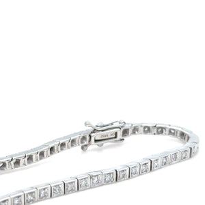 Bespoke 10ct White Gold Diamond Tennis Bracelet 1.18ct