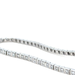 Bespoke 10ct White Gold Diamond Tennis Bracelet 1.18ct