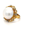 Bespoke Mabé Pearl Cluster Ring 0.20ct